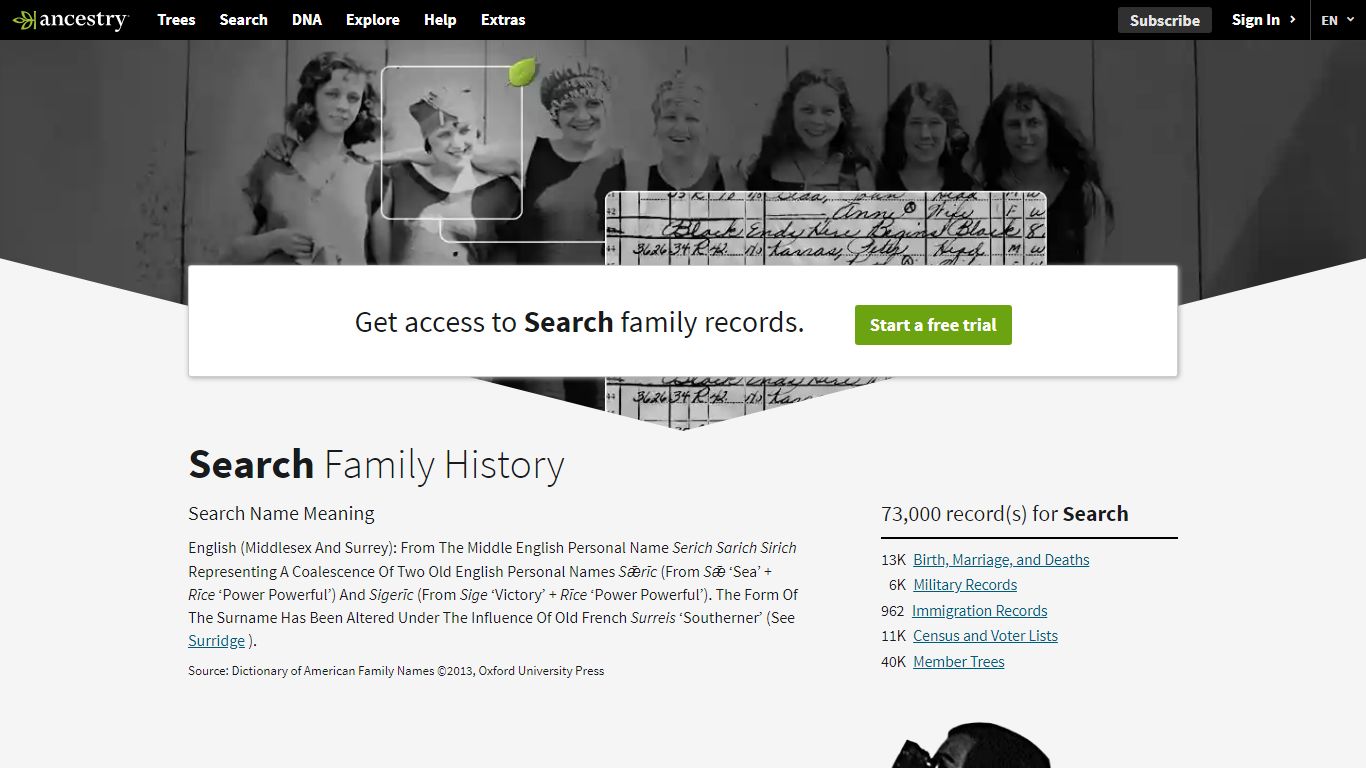 Search Name Meaning & Search Family History at Ancestry.com®